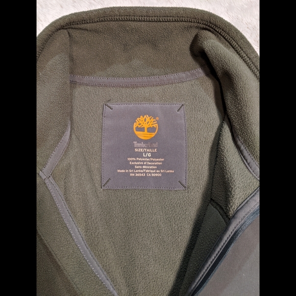 Timberland 1/2 Zip Green Men's Fleece Sweater | L - Picture 5 of 7